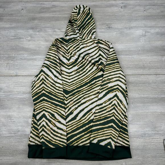 Green Bay Packers Hoodie Adult Sm/Med Green Yellow White Zubas Tiger Stripes - Picture 8 of 9